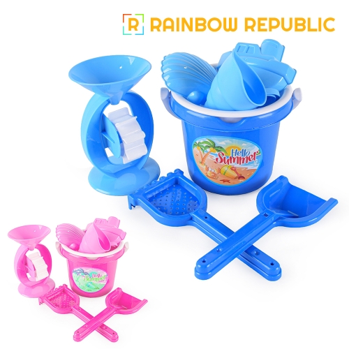 [레인보우] 1단 물래방아 모래놀이(블루) / 모래성 쌓기