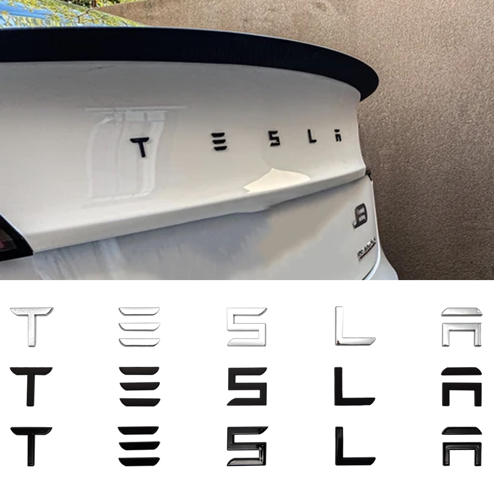 [K334] TESLA 테슬라 레터링 엠블럼 스티커