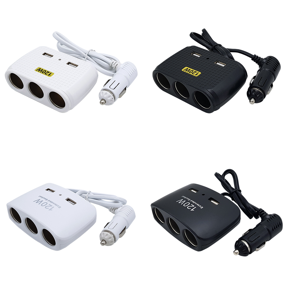 [K522] 자동차 차량용 2구USB + 3구 멀티소켓 시거잭 (KC인증)