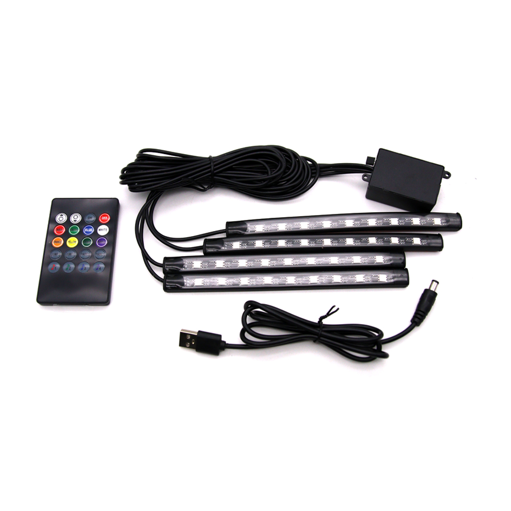 [K859] 차량용 RGB LED풋등 17cm 36LED (USB형 시거잭형)