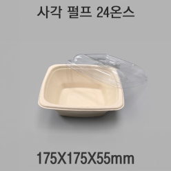 샐러드 포케 사각 펄프도시락 24온스 크라프트 1box(300개)