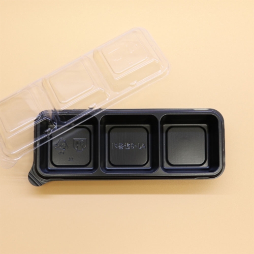 직사각3칸용기 바디 PET 블랙 1box(1000)