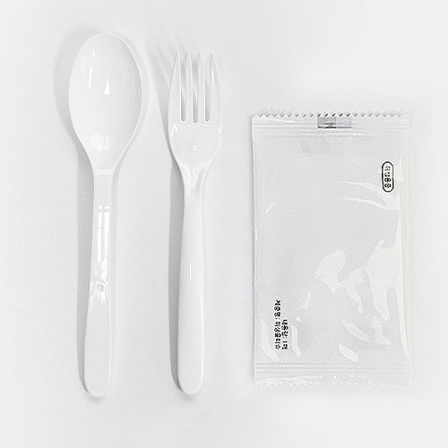 3종세트(숟가락+포크+물티슈) 1box(500ea)