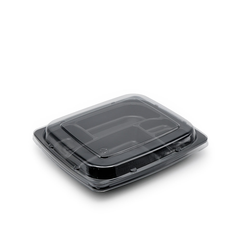 도시락용기 JB101 5칸 검정 용기 뚜껑 400개 일회용 배달 포장용기