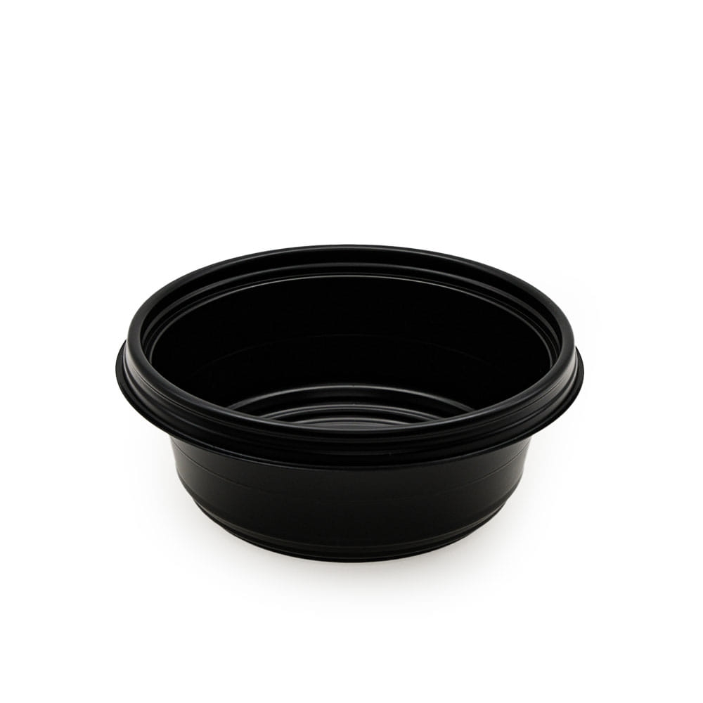 뚝배기형 JB222 2단 용기 검정 850ml 300개 도시락용기 일회용 배달 포장