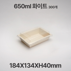 화이트 직사각 FA-650 샐러드 디저트 포장 용기 300개입