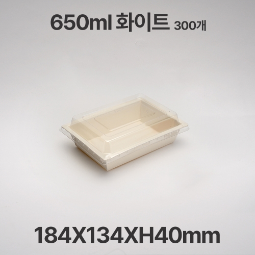화이트 직사각 FA-650 샐러드 디저트 포장 용기 300개입