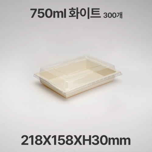 화이트 직사각 FA-750 샐러드 디저트 포장 용기 300개입