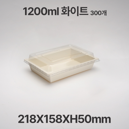 화이트 직사각 FA-1200 샐러드 디저트 포장 용기 300개입