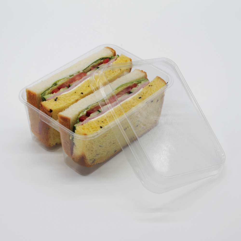 페트 투명 2칸 샌드위치 용기 뚜껑 세트 400개입