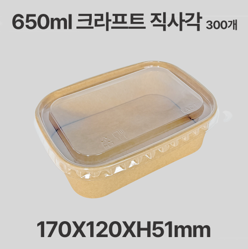 종이 도시락 직사각 R650N (300개)