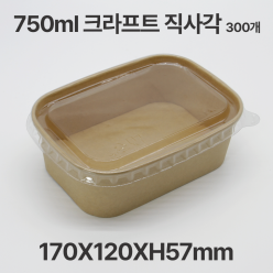 종이 도시락 직사각 R750N (300개)