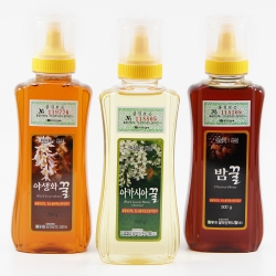 튜브꿀 3종세트 (아카시아꿀 500g+야생화꿀 500g+밤꿀 500g)