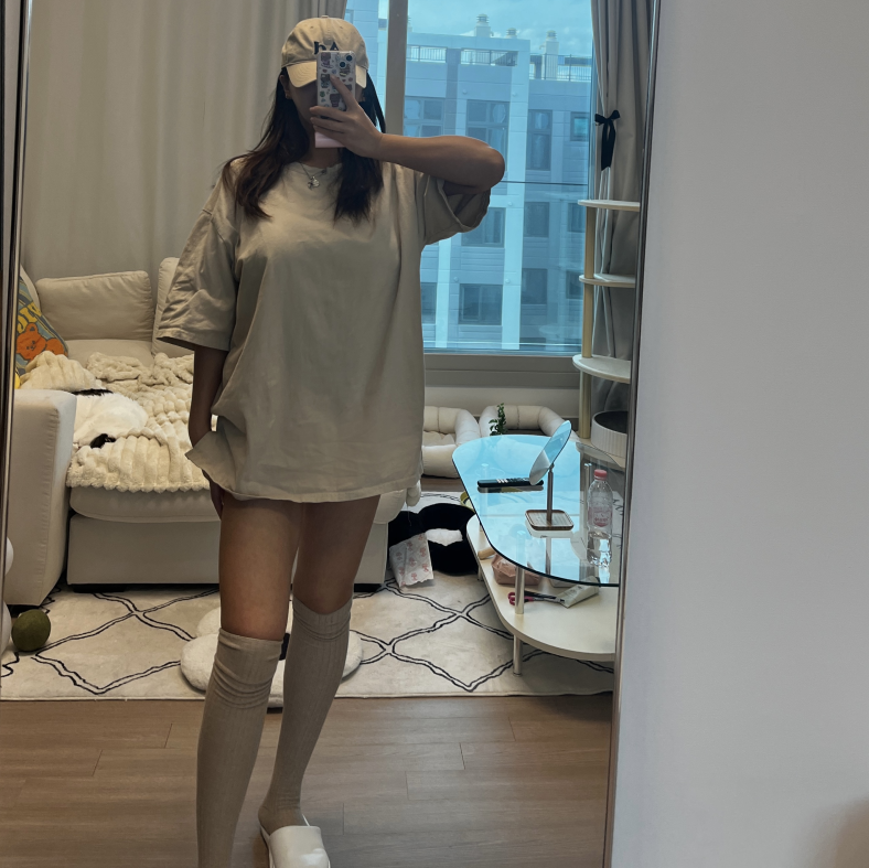 남녀공용 오버핏 무지 반팔티셔츠[유니섹스/무지반팔/데일리티셔츠]