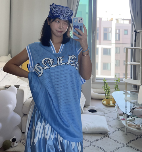 [UNISEX]오버핏 매쉬 저지나시