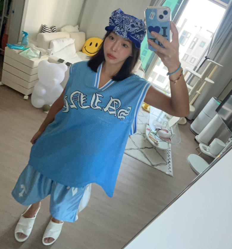 [UNISEX]오버핏 매쉬 저지나시