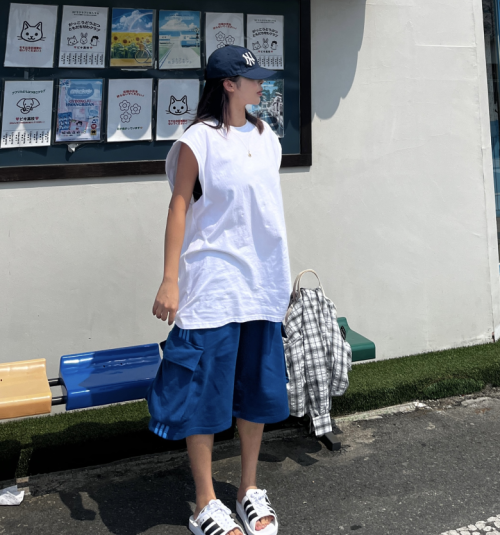 [UNISEX]빅포켓 삼줄 버뮤다팬츠