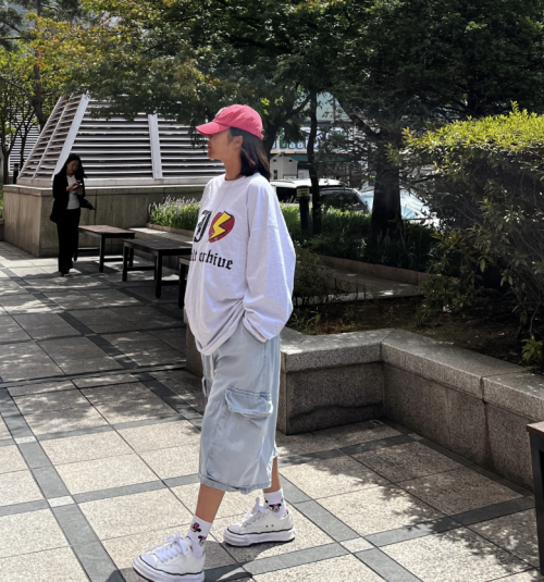 [UNISEX]워싱 버뮤다 데님 팬츠