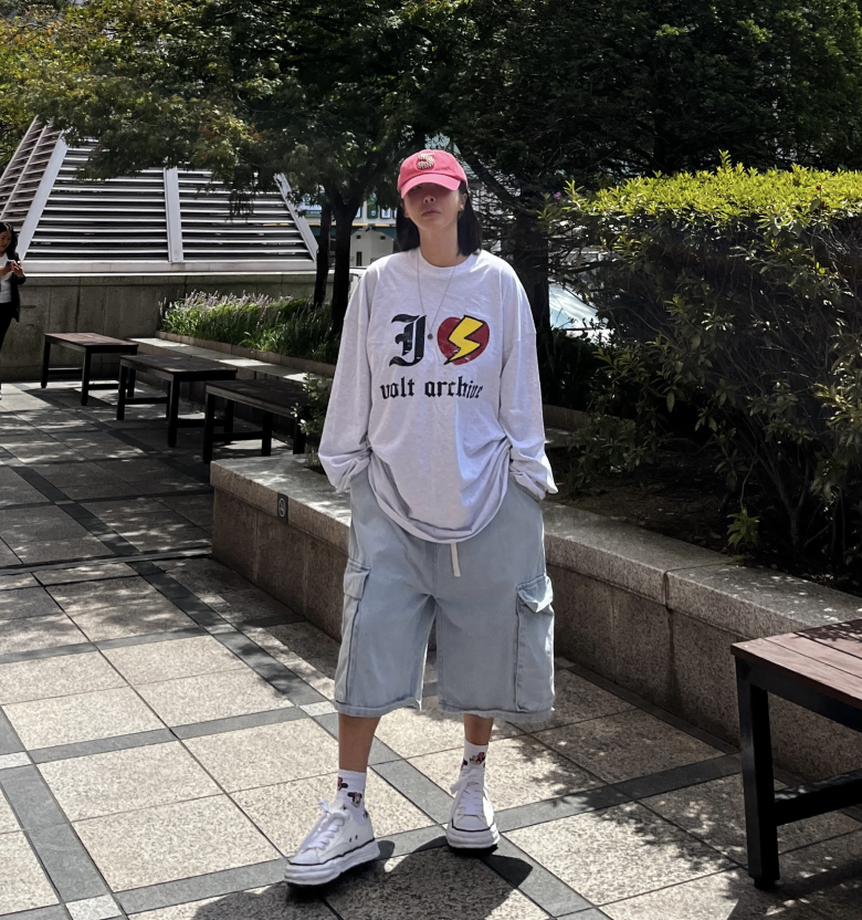 [UNISEX]워싱 버뮤다 데님 팬츠