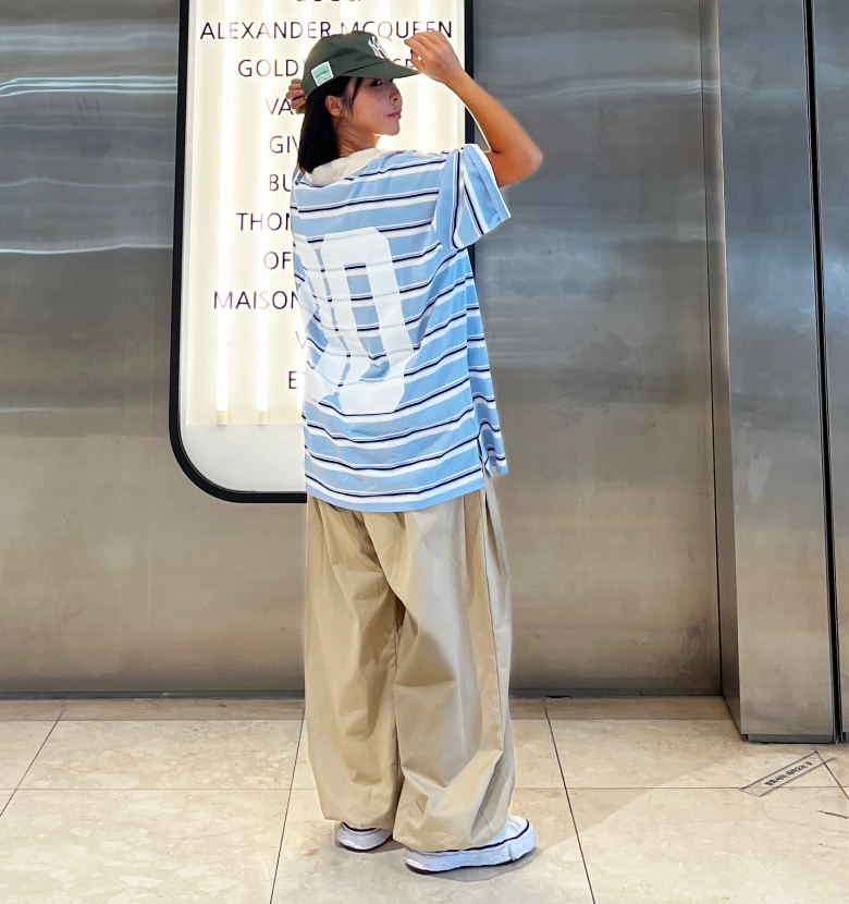 [UNISEX]오버사이즈 스트라이프 카라 티셔츠