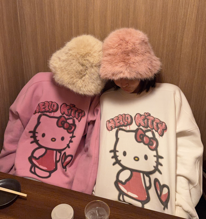 카와이 루즈핏 기모 맨투맨[율픽]