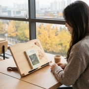 위즈독서대 등용문 원목 독서대(소) 30w1y 미니 책거치대
