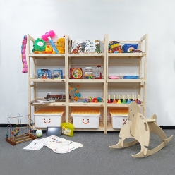 이앤위즈 키다리선반 어린이집선반 DIY 원목 수납장 아이방 책장선반 상단확장가능