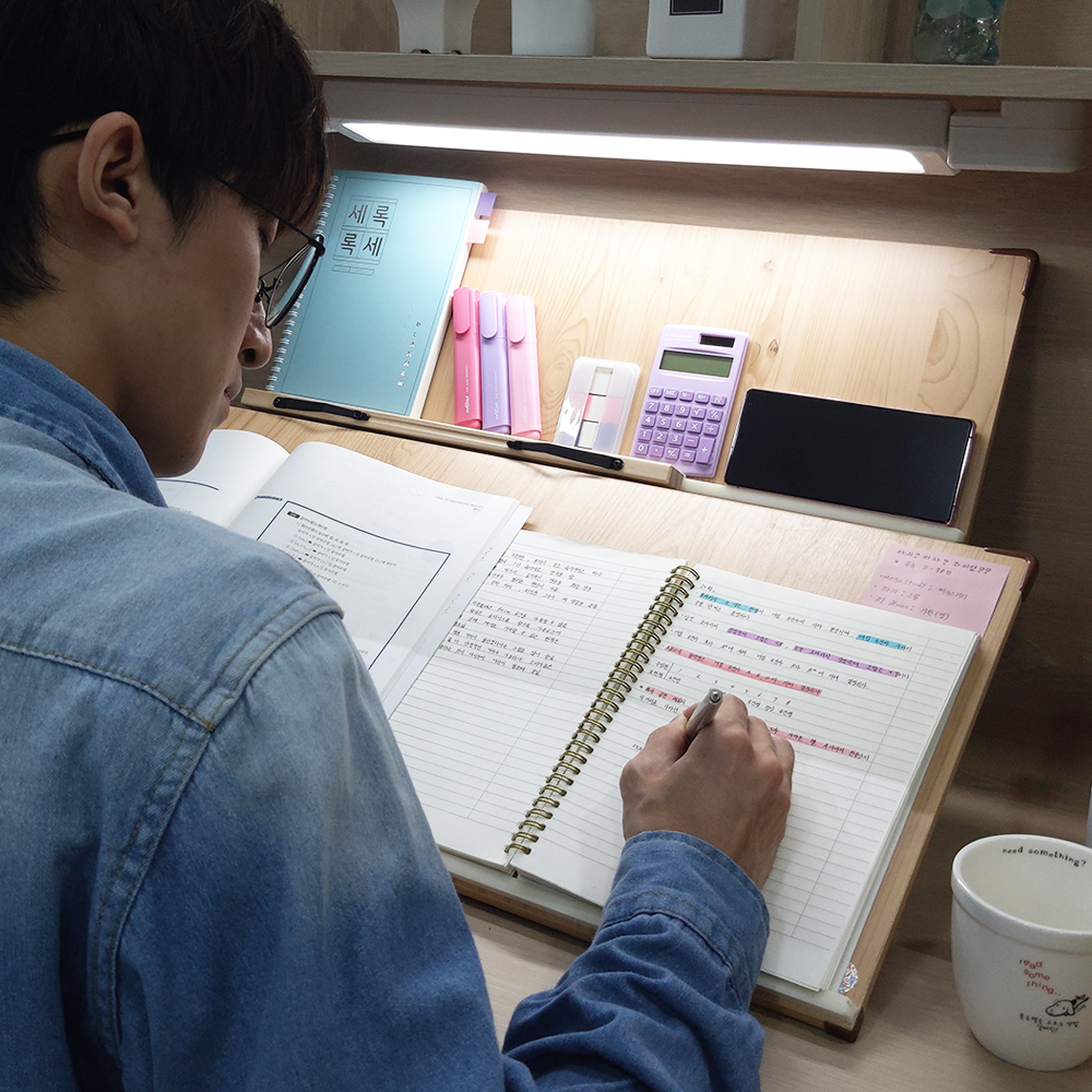 위즈독서대 에이블70 필기겸용 2단독서대 각도조절 책거치대 70A2