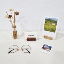 이앤위즈 더블그루브 원목 폰거치대 데스크 명함꽂이