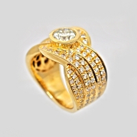 1캐럿 현대 우신 GIA 천연 다이아몬드 헤링본 선물 예물 반지