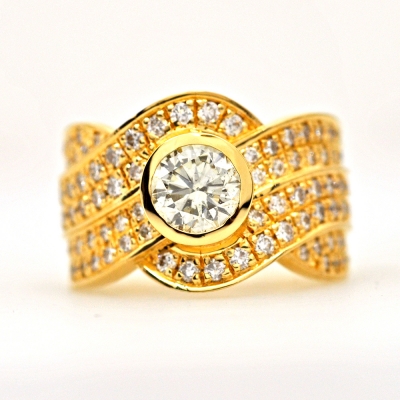 1캐럿 현대 우신 GIA 천연 다이아몬드 헤링본 선물 예물 반지