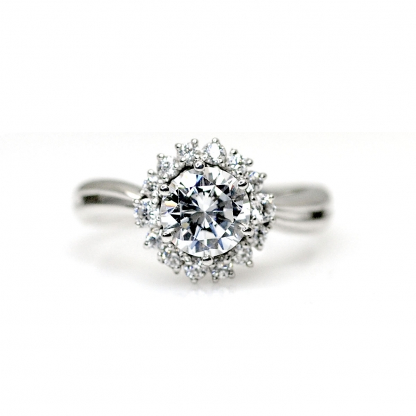 1캐럿 현대 우신 GIA 천연 다이아몬드 다알리아 선물 다이아 반지