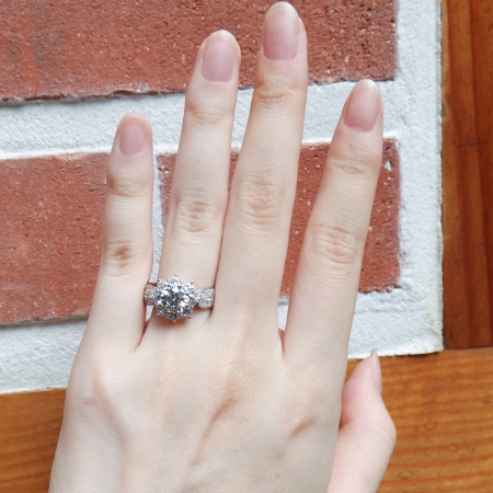 1캐럿 현대 우신 GIA 천연 다이아몬드 하이랜드 선물 반지