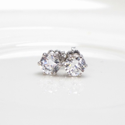 우신 GIA 5부 천연 다이아몬드 6발 솔리테어 다이아귀걸이