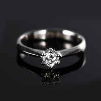 3부 우신 GIA 천연 다이아몬드 6발 프롱 프로포즈 다이아 반지