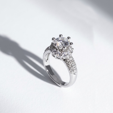 1.5캐럿 랩 다이아몬드 라운드  화인 다이아 반지