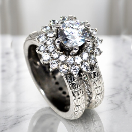 1캐럿 랩 다이아몬드 마리 다이아 반지