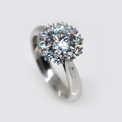 1캐럿 현대 우신 GIA 천연 다이아몬드 결혼 반지 십자화 선물