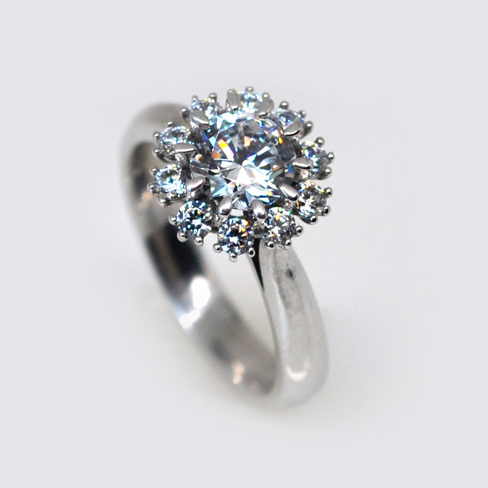 1캐럿 현대 우신 GIA 천연 다이아몬드 결혼 반지 십자화 선물