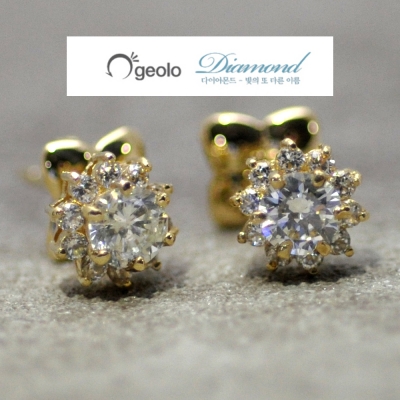 4부(2+2부) 다이아몬드 플라워 다이아귀걸이
