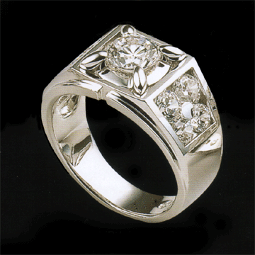 1캐럿 현대 우신 GIA 천연다이아몬드 캐럿투 남자반지