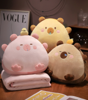 카피바라 쿠션 담요