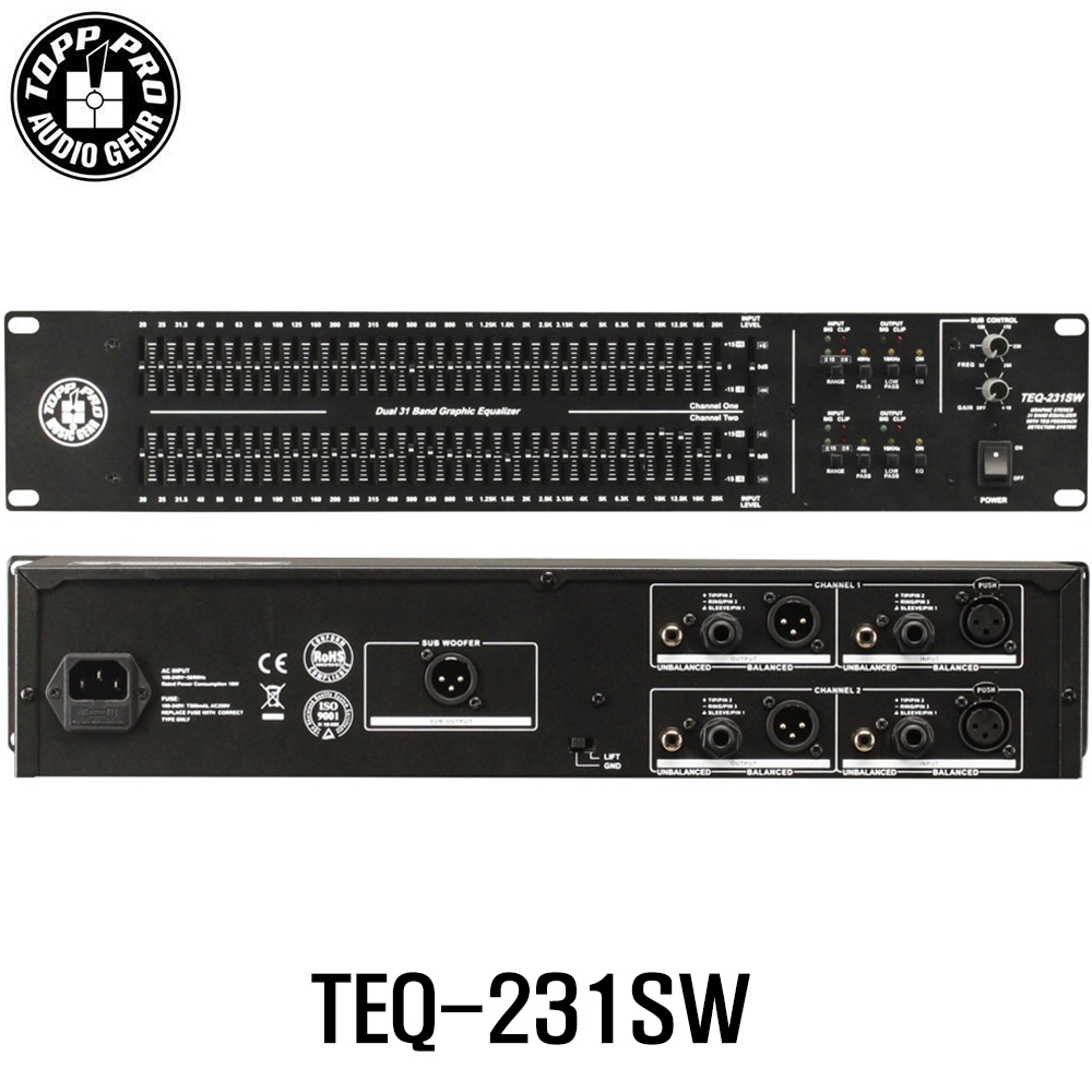 TOPP PRO TEQ231SW 2x31BAND EQ  (+X-OVER)