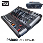 TERAaudio PM800 파워드믹서 8ch (8mono/MP3/블루투스) 2x7BAND EQ, 99DSP, 2x300W/4&Omega;, 2x200W/8&Omega; 랙마운트 포함