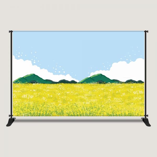 봄 유채꽃 바다 제주도배경 현수막 포토존 대형 2616x1700mm