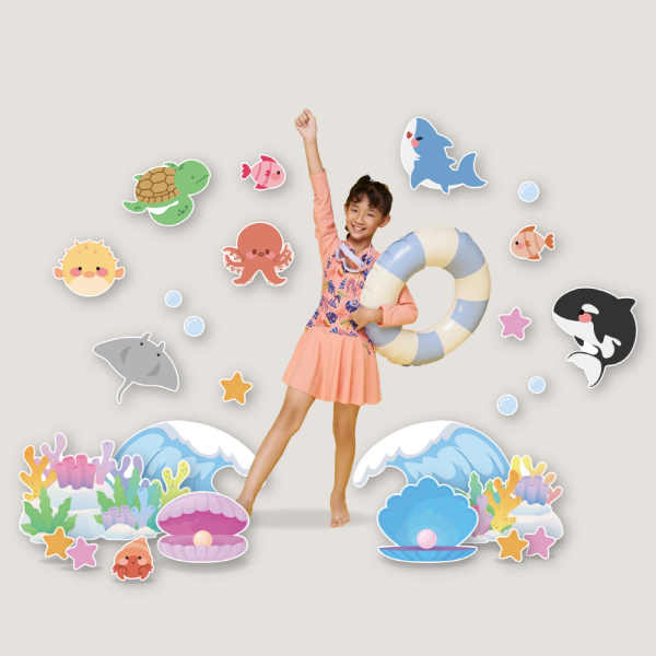 물놀이 포토존 바다 바닷속 포맥스 등신대 여름 행사 전시회 허니콤보드