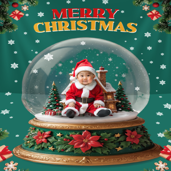 스노우볼 포토존 크리스마스 현수막 대형 어린이집 유치원