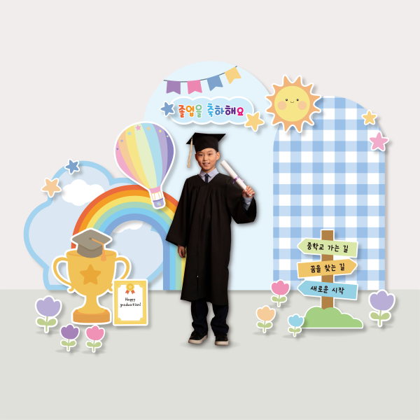 학교 졸업식 포토존 등신대 제작 행사 풍선장식 대형 포토월