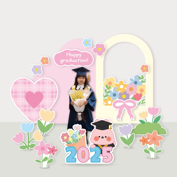 꽃길 졸업 현수막 포토존 풍선장식 등신대 제작 수료 행사 어린이집 유치원