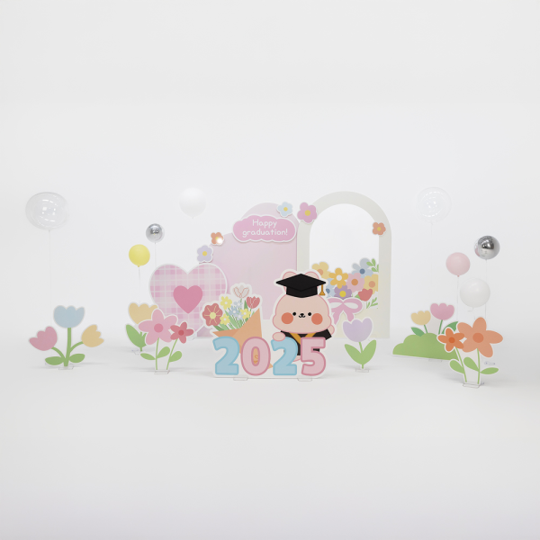 꽃길 졸업 현수막 포토존 풍선장식 등신대 제작 수료 행사 어린이집 유치원